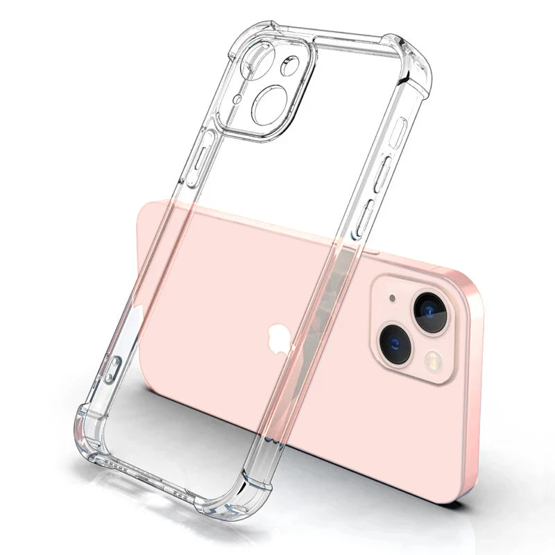 Shockproof Clear Silicone Case for iPhone 17 16 15 14 13 12 11 Pro Max
