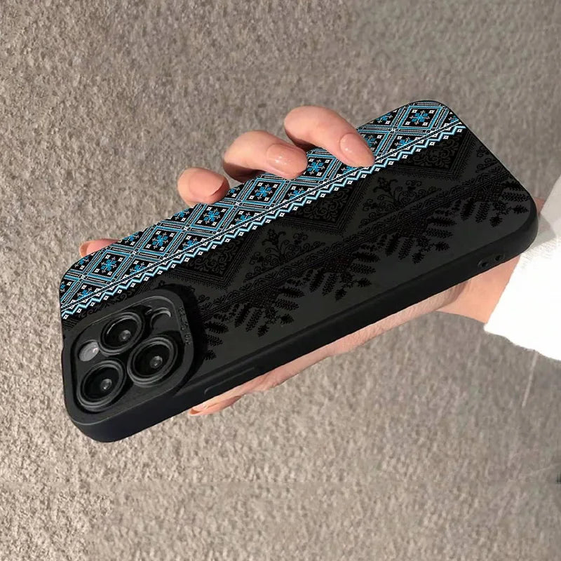 Vintage Totem Painting Case for iPhone 11 12 13 14 15 16 17 Pro Max