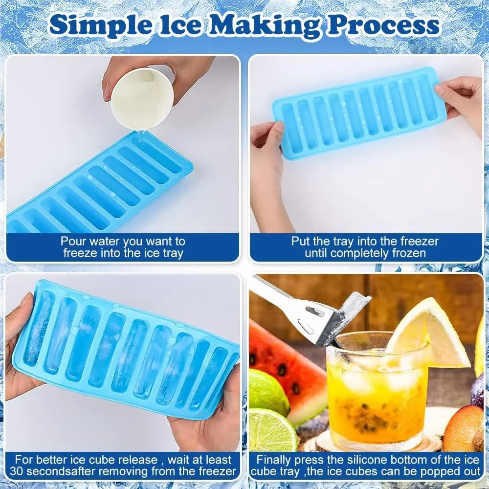 Ice Stick Cube Tray UK Long Strip Silicone Ice Mold For Bottles Secondary image