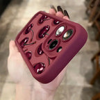 Cherry Print Silicone Case for iPhone 11 12 13 14 15 16 17 Air