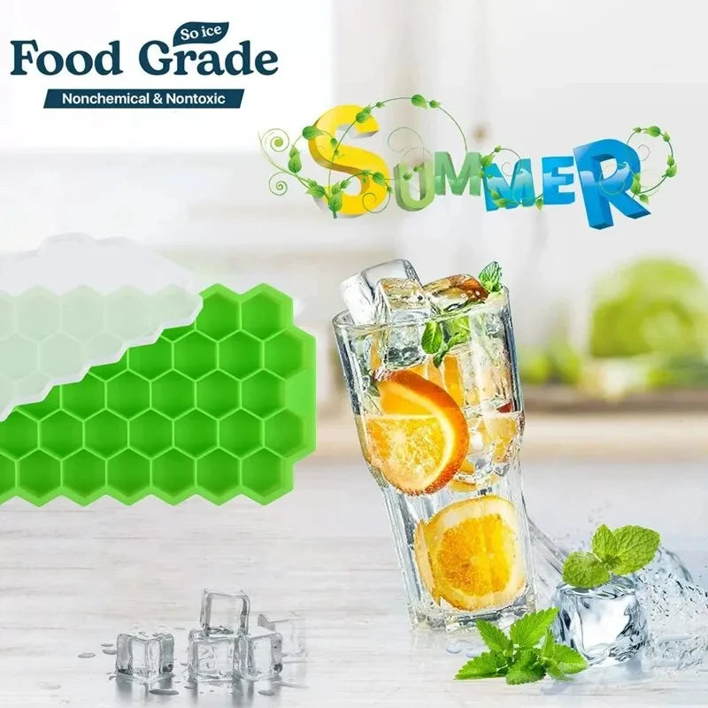 Honeycomb Ice Cube Tray 37 Grid Silicone DIY Ice Mold for Drinks