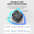 Universal Multi Function Travel Adapter USB C Fast Charger International Plug