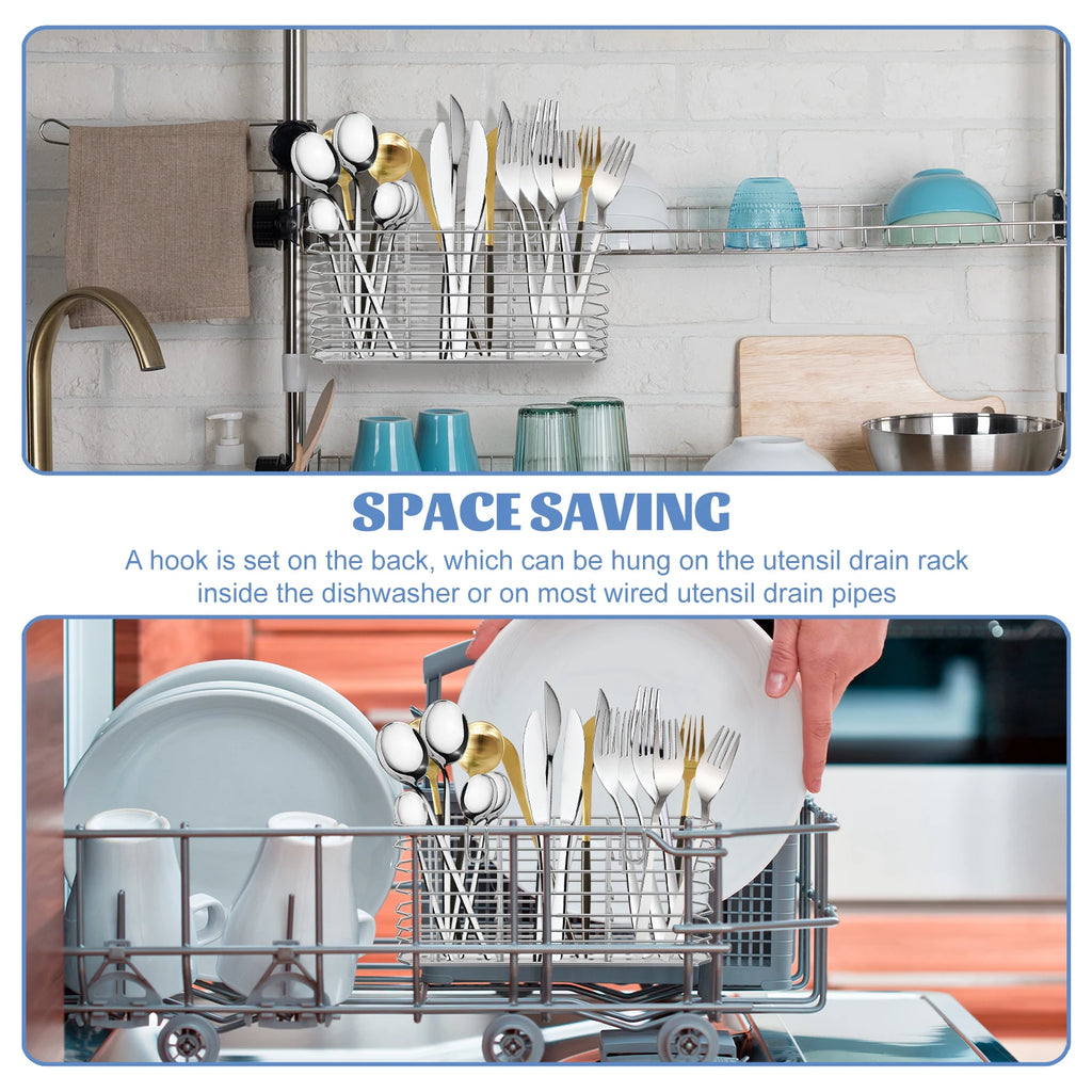 Stainless Steel Utensil Holder Hanging Cutlery Rack