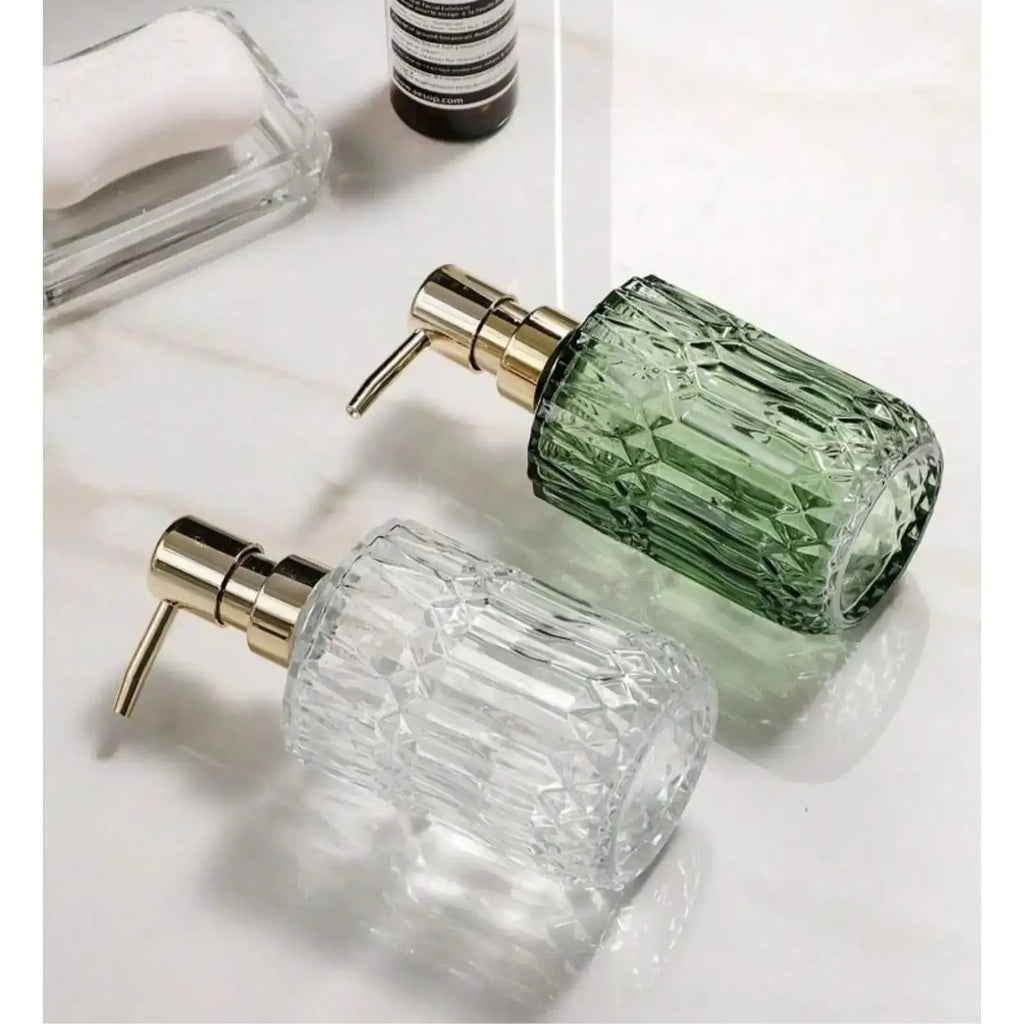 400ML Clear Glass Soap Dispenser Refillable Hand Wash & Sanitizer Bottle
