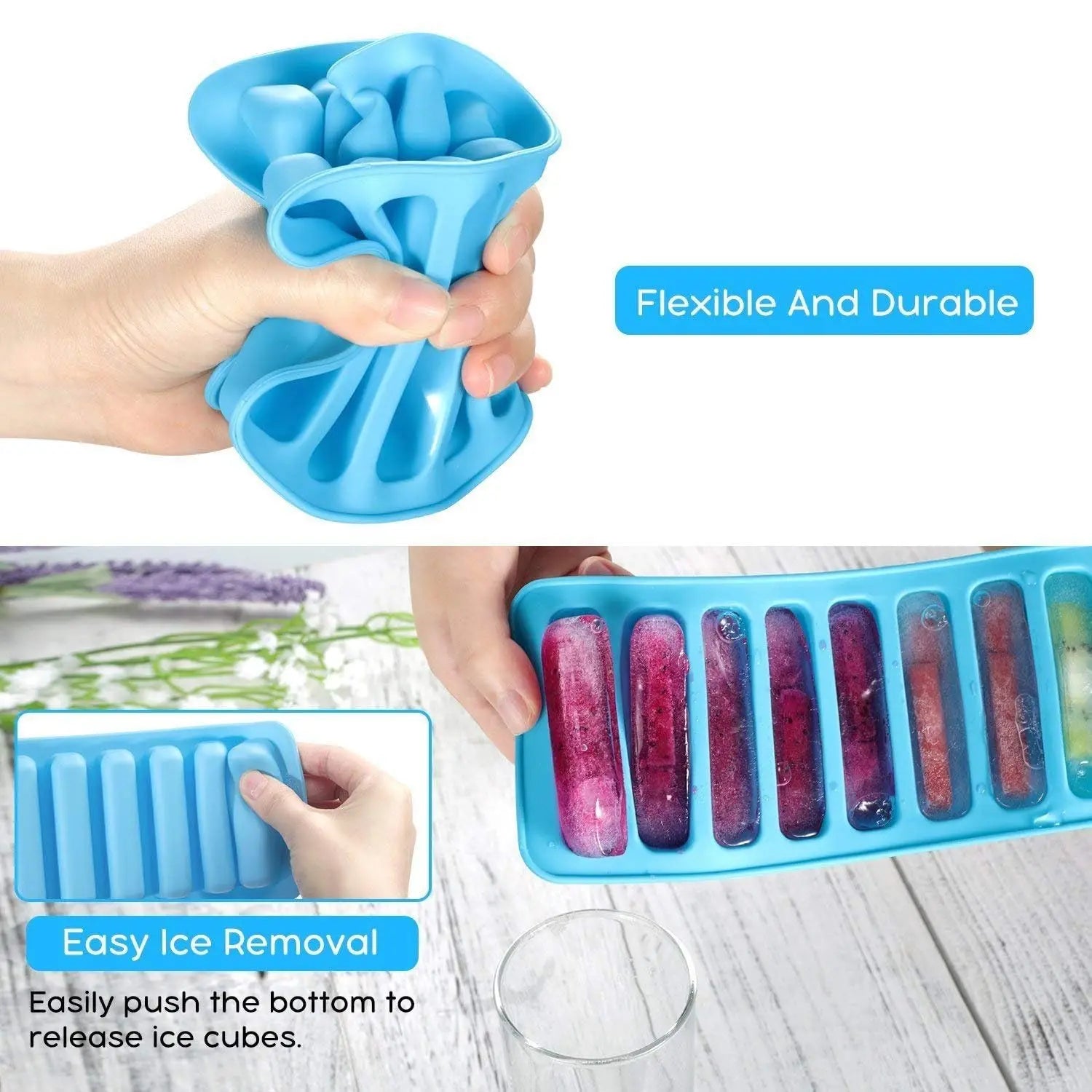 Ice Stick Cube Tray UK Long Strip Silicone Ice Mold For Bottles