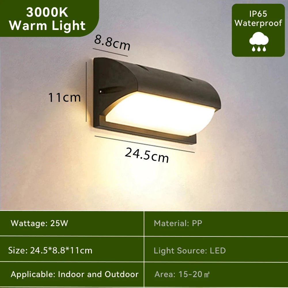 Waterproof LED Wall Light for Porch, Garden & Outdoor Pathways