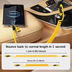 4 in 1 65W Spring Short Data Cable Quick Charger Wire Spring USB Cable for iPhone 16 15 14 13