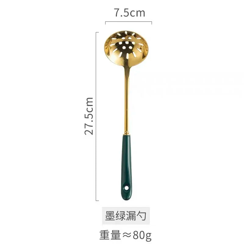 Luxury Ceramic Spoon Rest Gold Utensil Holder
