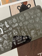 MouTeen263 Nail Stamping Plate Cursive Letter Nail Art Template