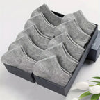 Pack of men's sweat wicking ankle socks in grey color for casual and sports wear