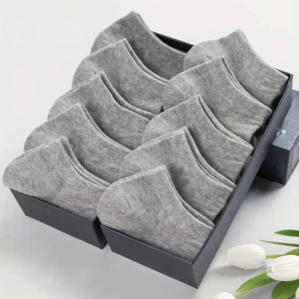 Pack of men's sweat wicking ankle socks in grey color for casual and sports wear
