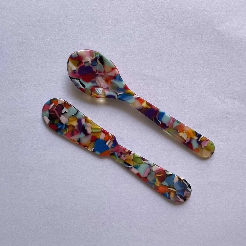 11CM Acrylic Ice Spoon – Colorful Coffee, Caviar & Dessert Stir Spoon