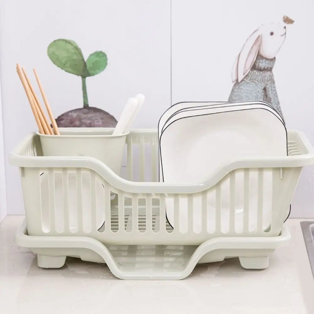 Kitchen Dish Drying Rack Countertop Utensil & Dinnerware Organizer