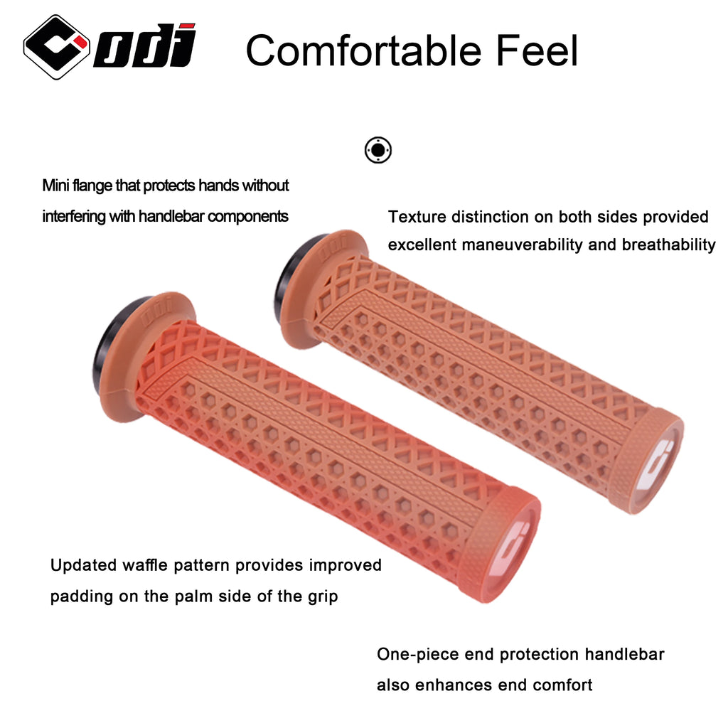 ODI VS-21 Lock-On MTB Grips Waffle Anti-Slip Shockproof Silicone