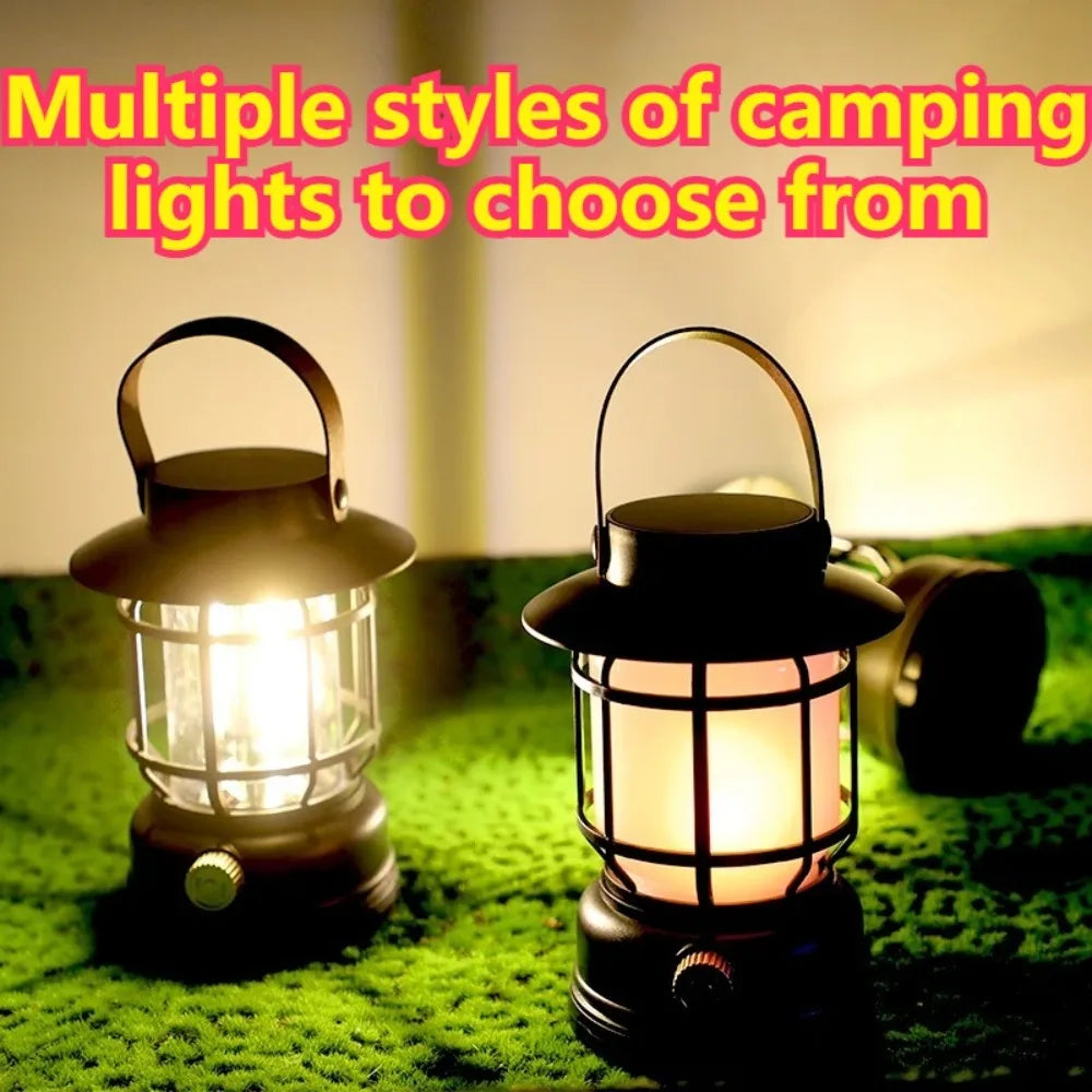 2-in-1 Solar Camping Lantern USB Rechargeable Light