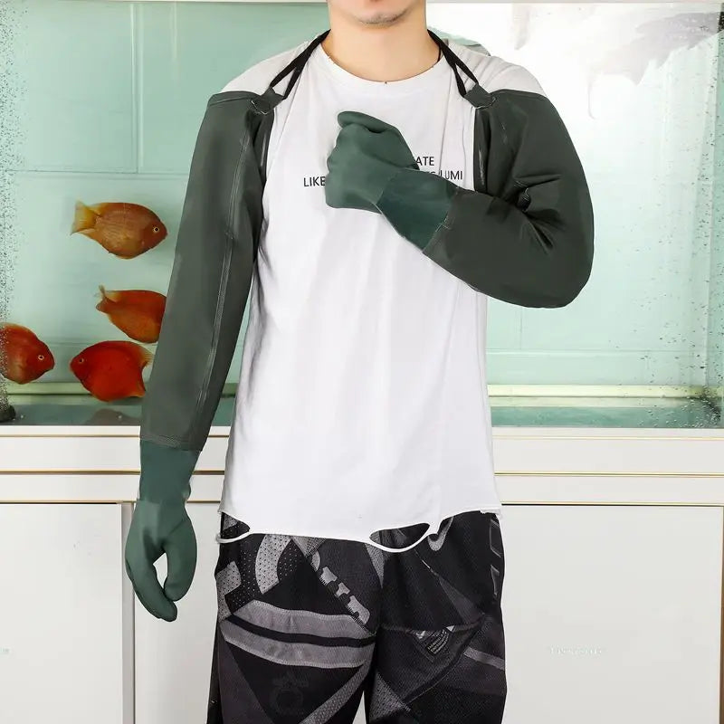 Waterproof Rubber Gloves Oil Proof Long Work Gloves Main image