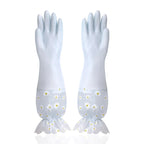 Velvet Rubber Cleaning Gloves Waterproof Winter Gloves