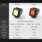 Rechargeable Bike Light Set Front & Rear USB Bicycle Lamp