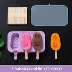 Cartoon Silicone Ice Cream Mold with Lid – DIY Homemade Popsicle Maker