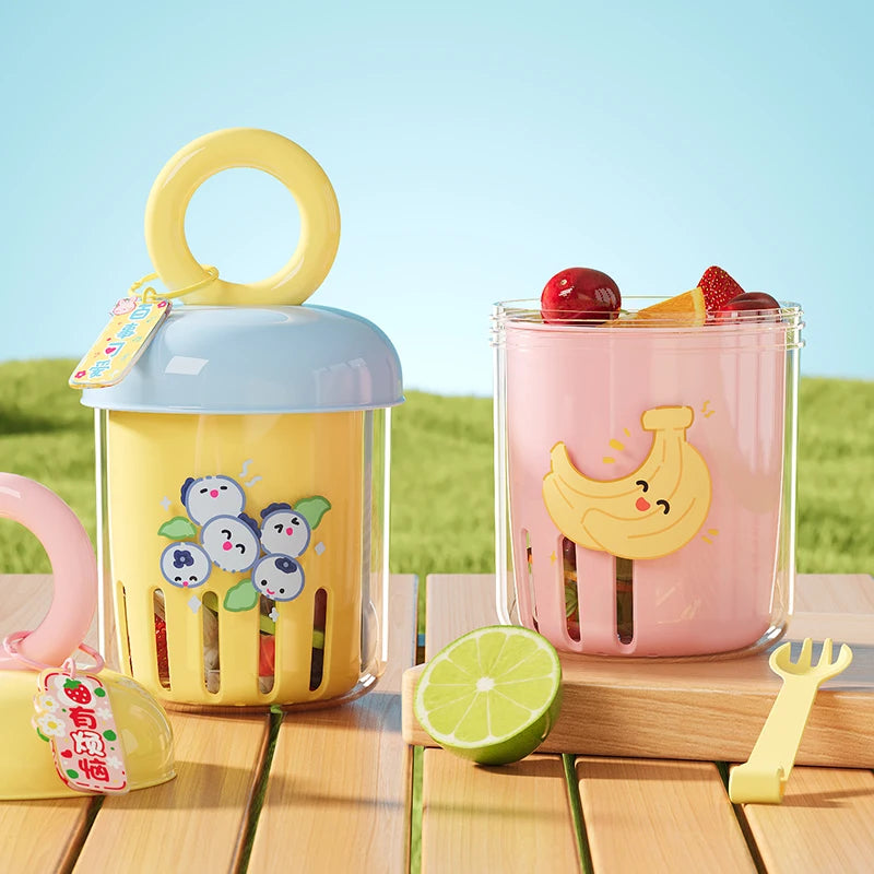 UFORU Dopamine Fruit Cup Portable Leak Proof Yogurt Cup with Fork