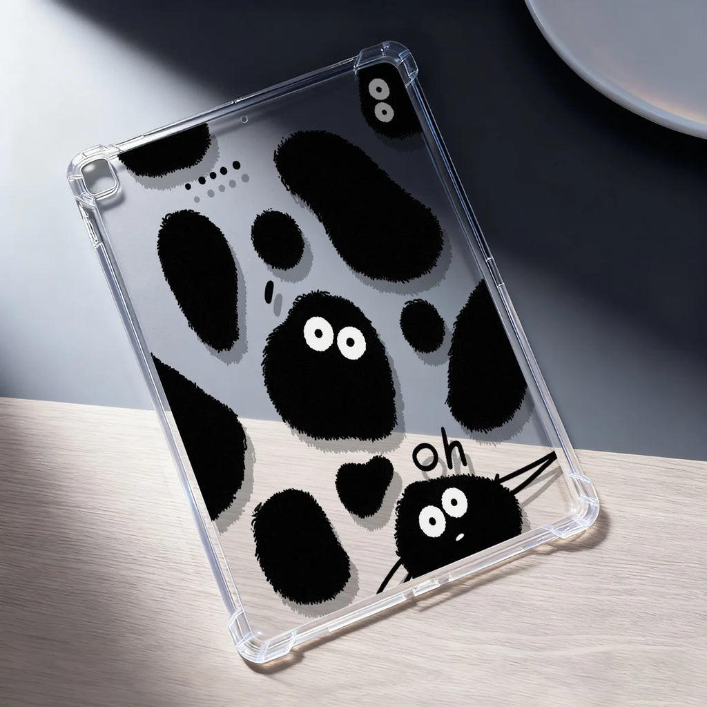 Clear Cow Print iPad Case A16 10th 11 Air 13 Pro 12.9 Mini 4 5 6