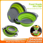Collapsible Silicone Colander Foldable Drain Basket
