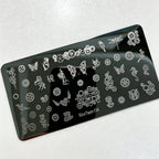 MouTeen263 Nail Stamping Plate Cursive Letter Nail Art Template