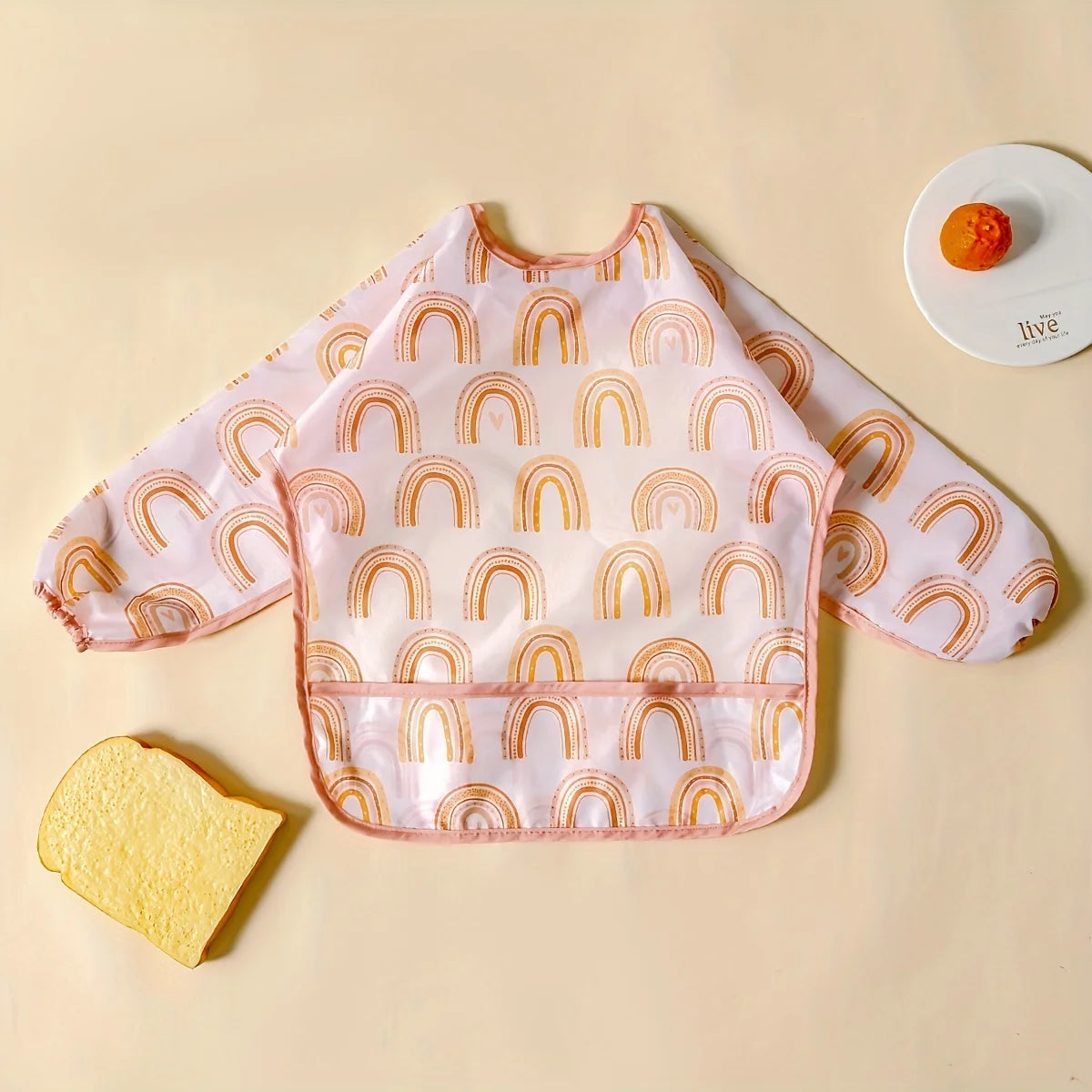 Waterproof Baby Bib Long Sleeve Apron for Feeding & Drawing