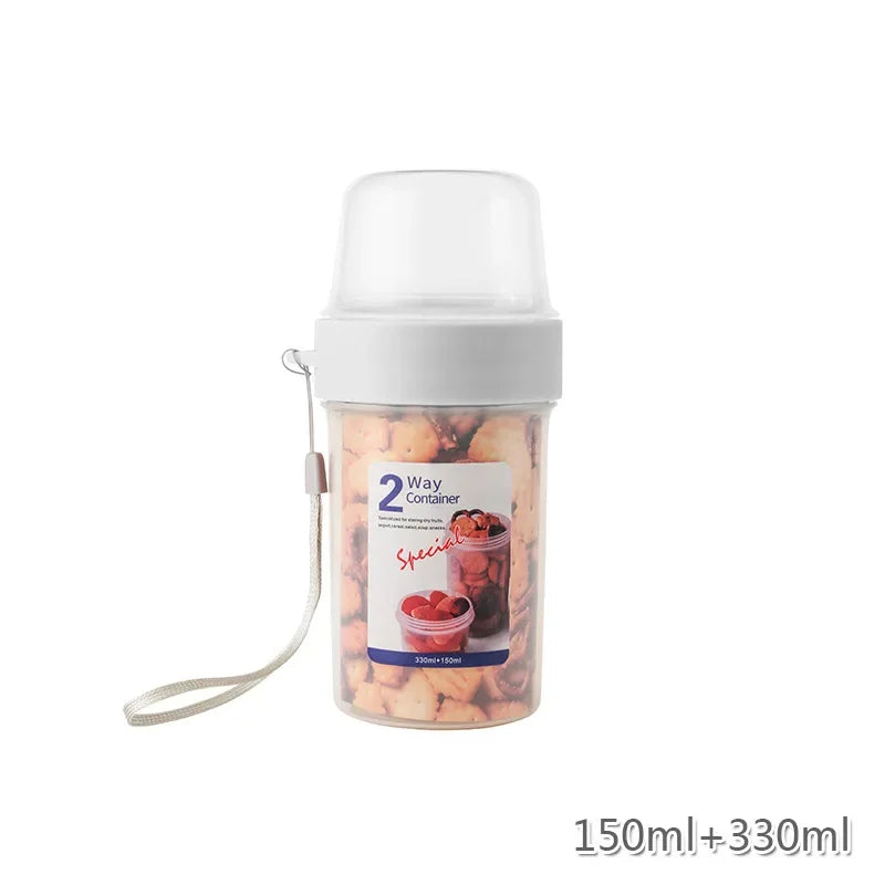 Oatmeal Yogurt Lunch Box Set Sealed Breakfast Bento Container with Fork