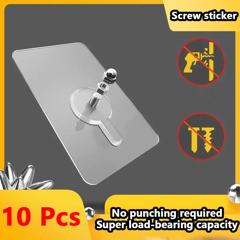 Punch-Free Screw Stickers Invisible Wall Picture Hanging Hooks Secondary image