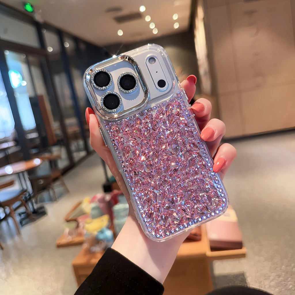 Luxury Glitter Diamond Silicone Case for iPhone 17 16 15 14 13 Pro Max