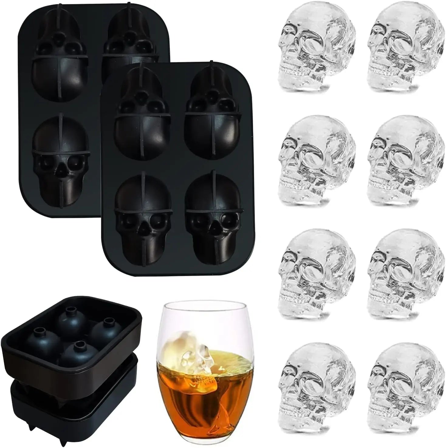 Skull Ice Cube Mold UK Halloween Skull Ice Tray & Party Drink Maker Secondary image