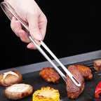 Long Stainless Steel Kitchen Tongs – Non-Slip BBQ & Grill Food Clamp Tool