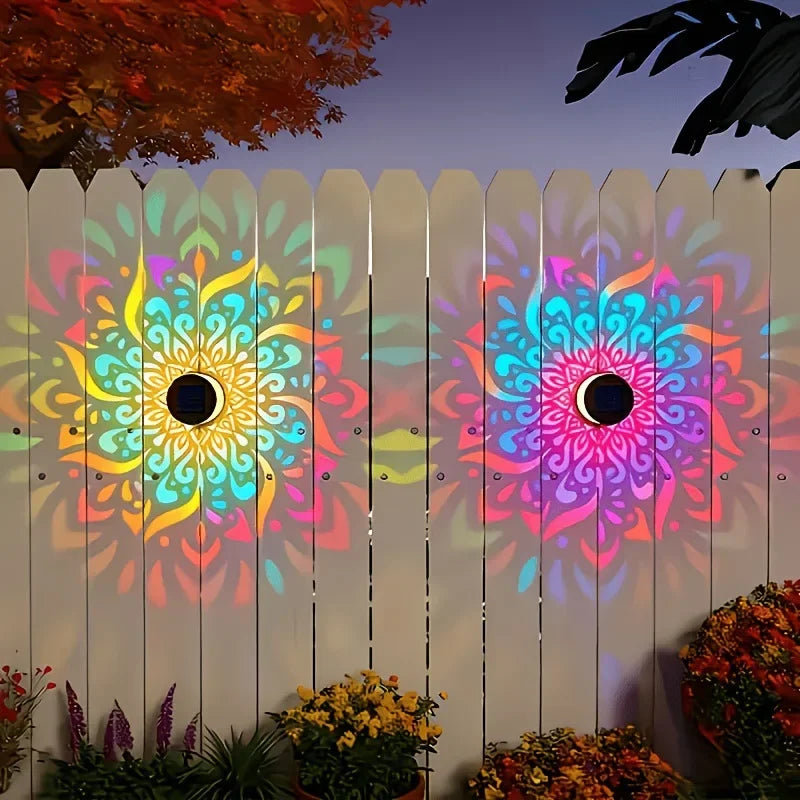 Solar Mandala Sunflower Wall Light Waterproof Outdoor LED Garden Lamp Secondary image