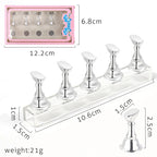 5Pcs Nail Tip Holder Magnetic Crystal Base Nail Art Practice Stand