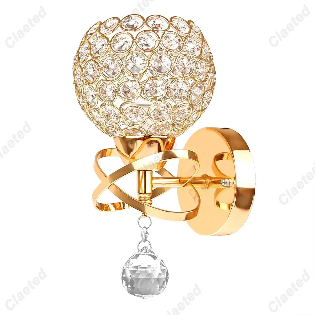 European Crystal Wall Lamp Elegant Bedside Sconce