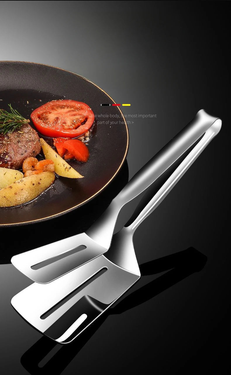 304 Stainless Steel Kitchen Tongs UK Steak BBQ Food Clip Tool