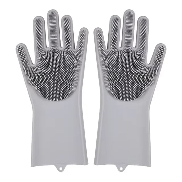 Silicone Dishwashing Gloves Magic Scrubber Gloves