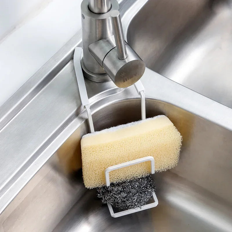 Metal Sink Sponge Holder Suction Wall-Mounted Kitchen Organizer