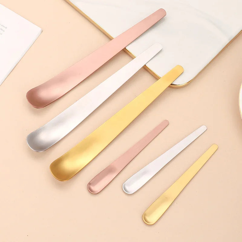Flat Stainless Steel Coffee Spoon Set Tea Stirrer Dessert Spoons
