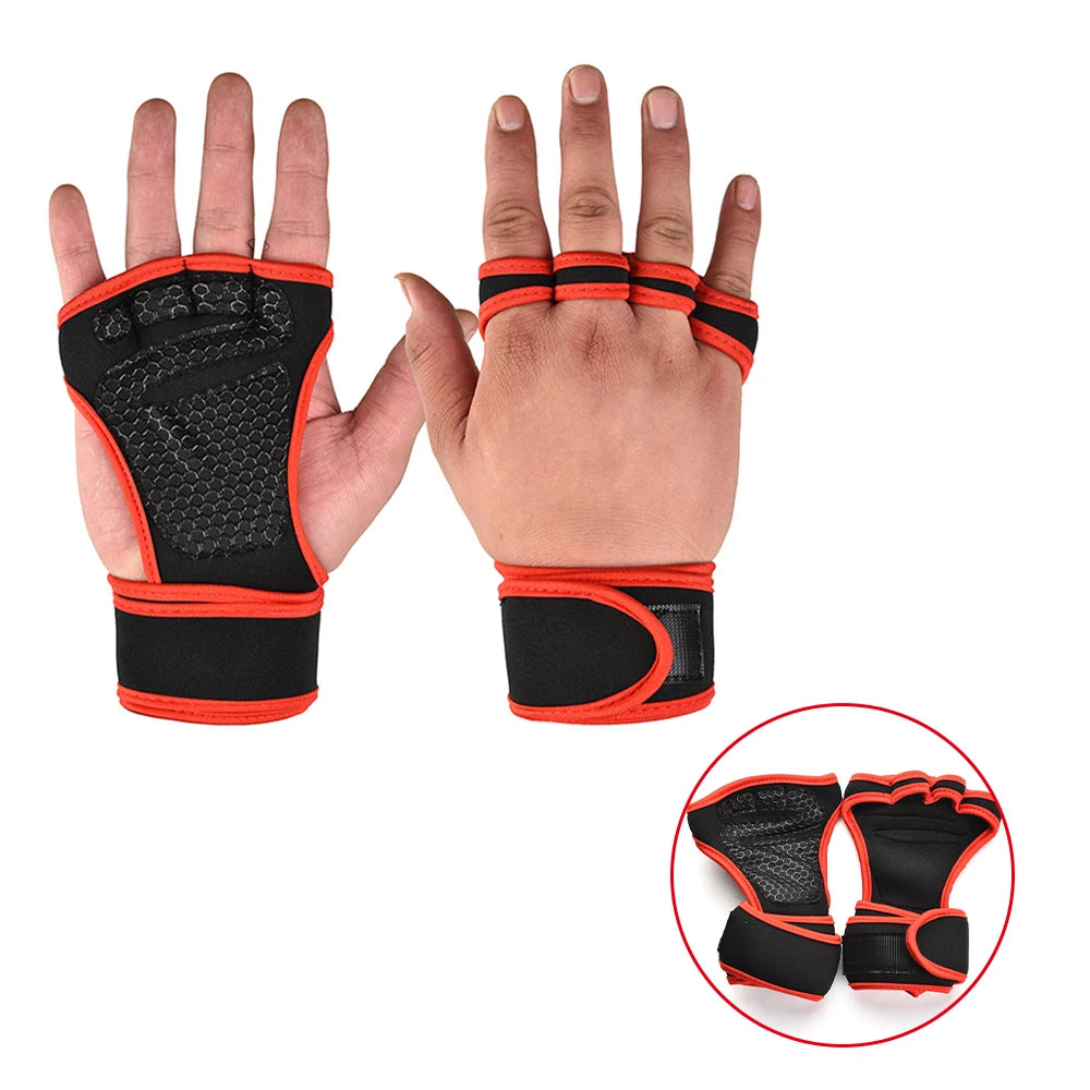 Workout Gloves Half Finger Wrist Wrap Gym Weight Lifting Cycling