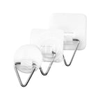 10Pcs Invisible Adhesive Plate Hangers Self-Adhesive Wall Hooks