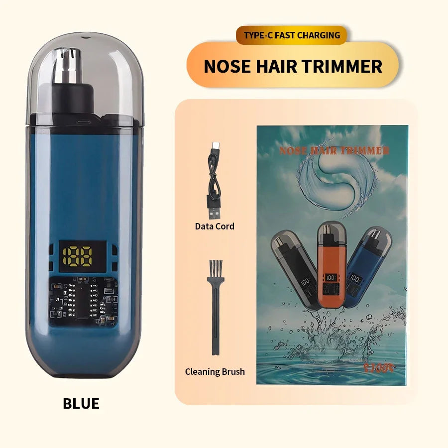 2-in-1 Electric Ear and Nose Hair Trimmer Painless Eyebrow Clipper Men