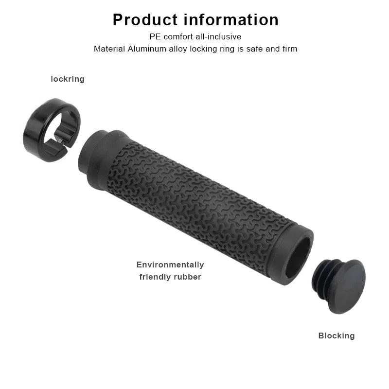 MTB Bike Handlebar Grips Single Lock Rubber Non-Slip Cycling Grip