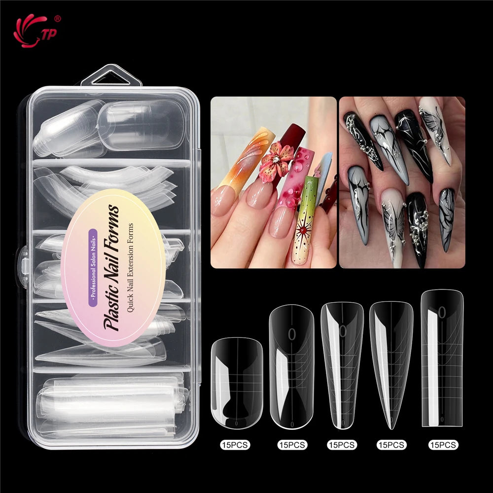 Stiletto Dual Form Nail Tips Acrylic Gel Extension Mold Kit