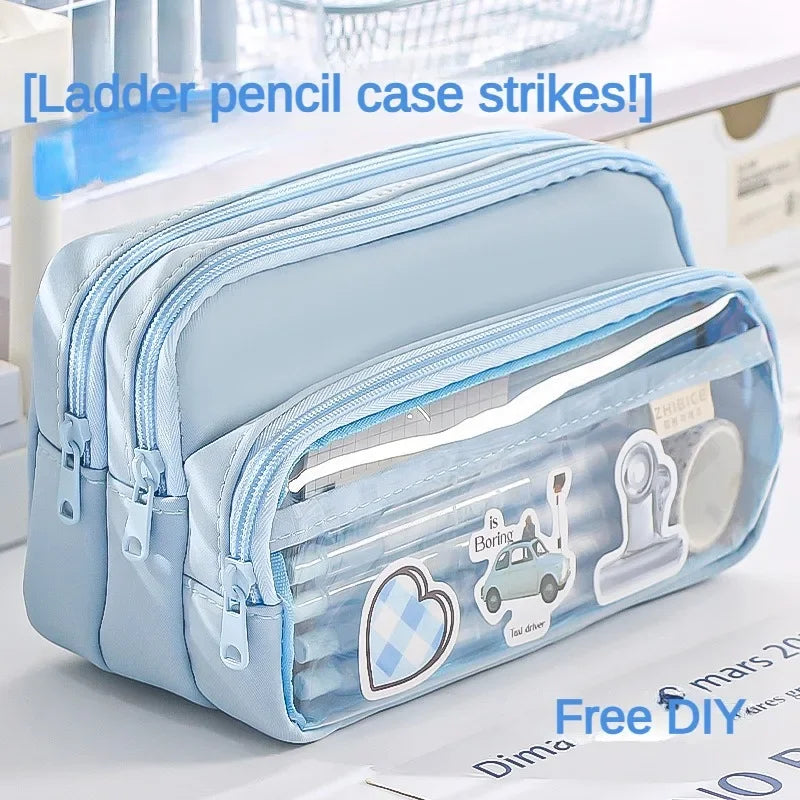 Transparent Pencil Case Large Capacity Storage Bag
