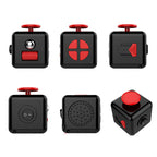 multi sided fidget cube collection displaying different colour variants for everyday anxiety relief