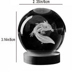 3D Axolotl Crystal Ball Night Light LED Gift Lamp