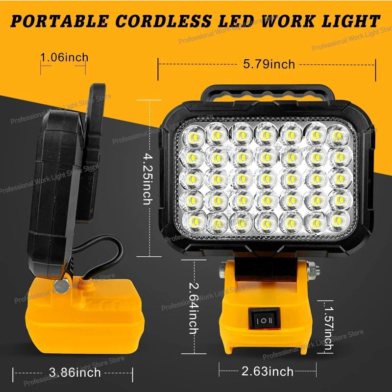 Cordless LED Work Light for DeWalt 20V Battery Secondary image
