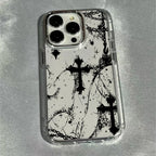 Gothic Cross Mark Clear Case for iPhone 11 12 13 14 15 16 17 Pro Max